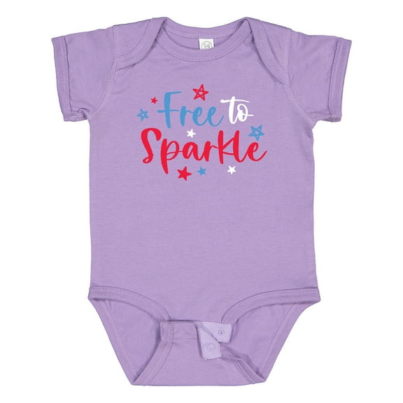Inktastic 4th of July Free to Sparkle in Red White and Blue Boys or Girls Baby Bodysuit