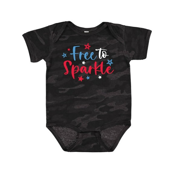 Inktastic 4th of July Free to Sparkle in Red White and Blue Boys or Girls Baby Bodysuit