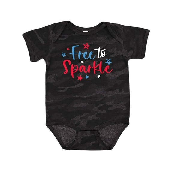 Inktastic 4th of July Free to Sparkle in Red White and Blue Boys or Girls Baby Bodysuit