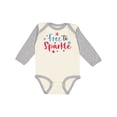 thumbnail image 1 of Inktastic 4th of July Free to Sparkle in Red White and Blue Boys or Girls Long Sleeve Baby Bodysuit, 1 of 5