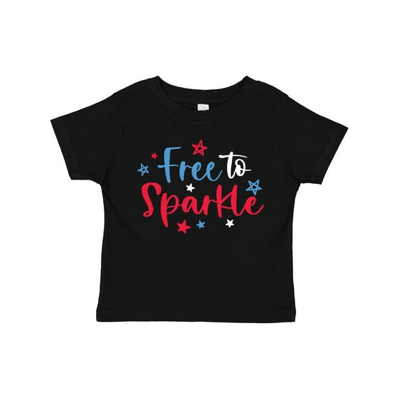 Inktastic 4th of July Free to Sparkle in Red White and Blue Boys or Girls Toddler T-Shirt