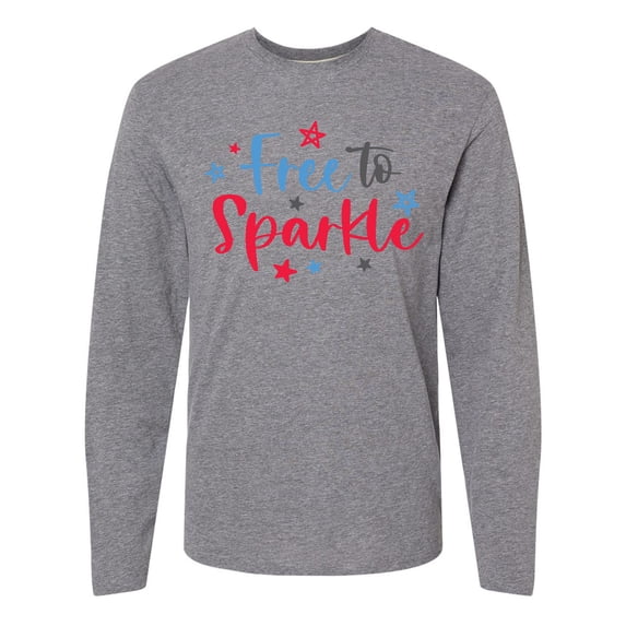 Inktastic 4th of July Free to Sparkle in Red White and Blue Long Sleeve T-Shirt