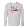 thumbnail image 1 of Inktastic 4th of July Free to Sparkle in Red White and Blue Long Sleeve Youth T-Shirt, 1 of 5