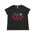 thumbnail image 1 of Inktastic 4th of July Free to Sparkle in Red White and Blue Women's Plus Size T-Shirt, 1 of 5