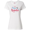 thumbnail image 1 of Inktastic 4th of July Free to Sparkle in Red White and Blue Women's T-Shirt, 1 of 5