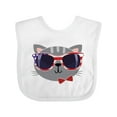 thumbnail image 1 of Inktastic 4th of July Girl Patriotic Cat Boys or Girls Baby Bib, 1 of 4