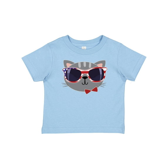 Inktastic 4th of July Girl Patriotic Cat Boys or Girls Baby T-Shirt