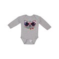 thumbnail image 1 of Inktastic 4th of July Girl Patriotic Cat Boys or Girls Long Sleeve Baby Bodysuit, 1 of 5