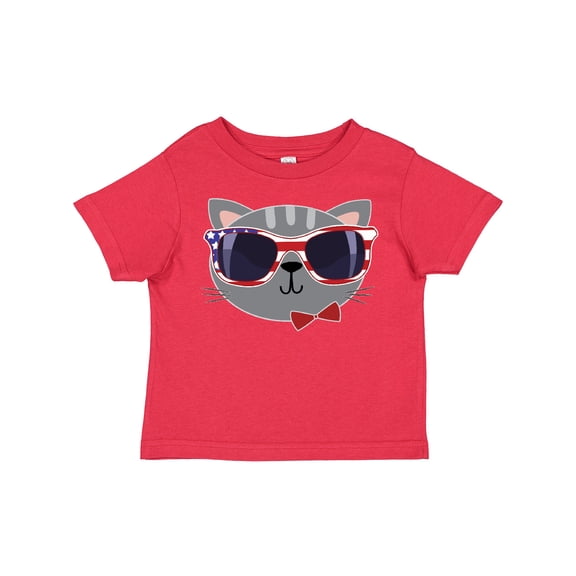 Inktastic 4th of July Girl Patriotic Cat Boys or Girls Toddler T-Shirt