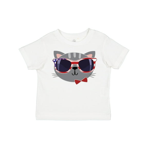 Inktastic 4th of July Girl Patriotic Cat Boys or Girls Toddler T-Shirt