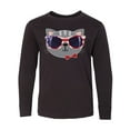thumbnail image 1 of Inktastic 4th of July Girl Patriotic Cat Long Sleeve Youth T-Shirt, 1 of 5