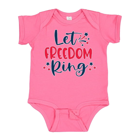 Inktastic 4th of July Let Freedom Ring with Stars Boys or Girls Baby Bodysuit
