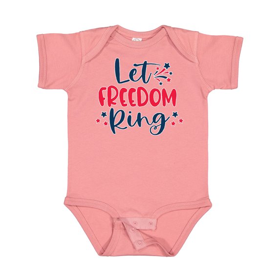 Inktastic 4th of July Let Freedom Ring with Stars Boys or Girls Baby Bodysuit