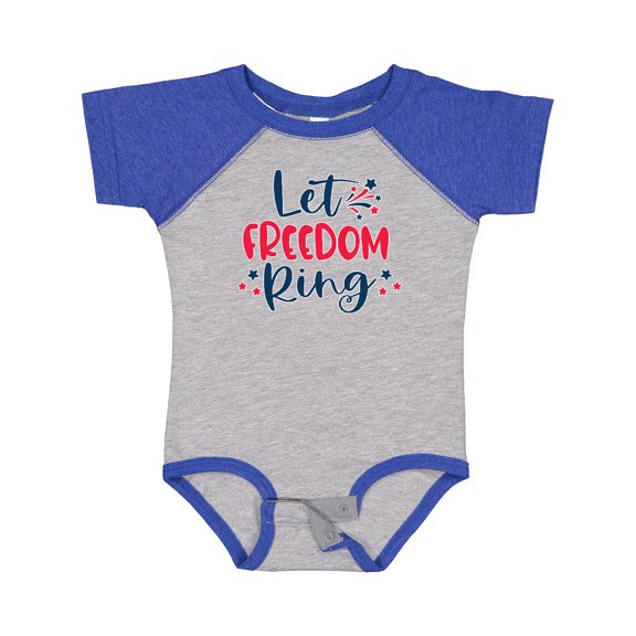 Inktastic 4th of July Let Freedom Ring with Stars Boys or Girls Baby Bodysuit