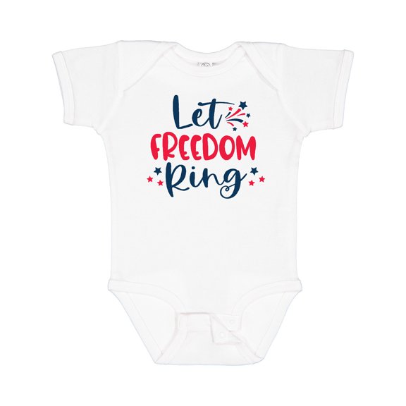 Inktastic 4th of July Let Freedom Ring with Stars Boys or Girls Baby Bodysuit