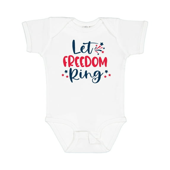 Inktastic 4th of July Let Freedom Ring with Stars Boys or Girls Baby Bodysuit