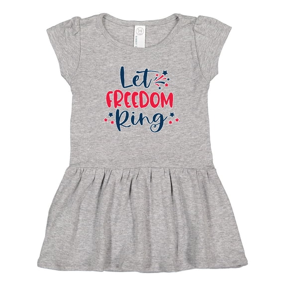 Inktastic 4th of July Let Freedom Ring with Stars Girls Toddler Dress