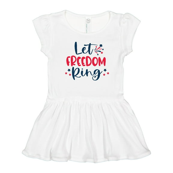 Inktastic 4th of July Let Freedom Ring with Stars Girls Toddler Dress