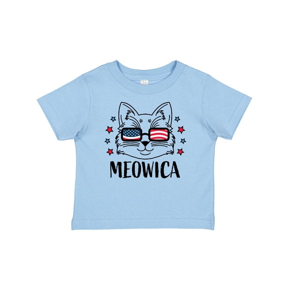 Inktastic 4th of July Meowica Cat in Flag Sunglasses Boys or Girls Baby T-Shirt