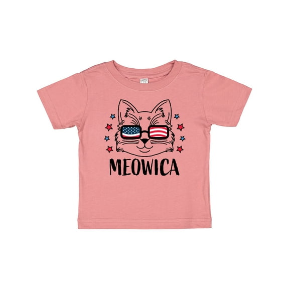 Inktastic 4th of July Meowica Cat in Flag Sunglasses Boys or Girls Baby T-Shirt