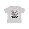 thumbnail image 1 of Inktastic 4th of July Meowica Cat in Flag Sunglasses Boys or Girls Baby T-Shirt, 1 of 5