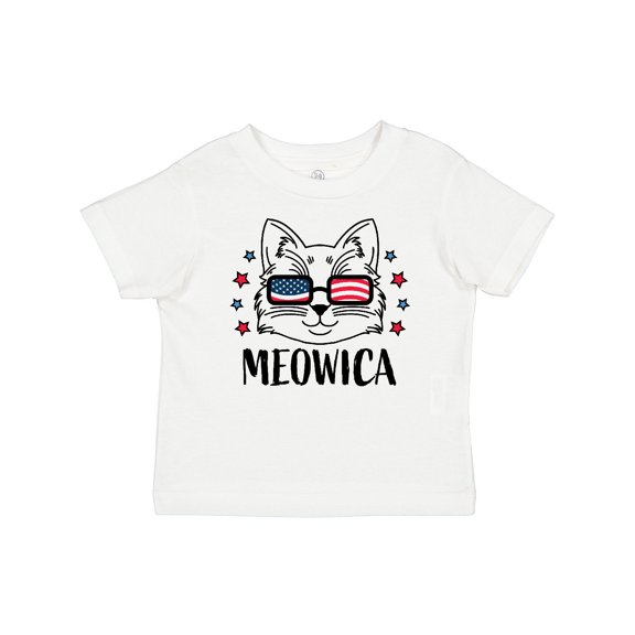 Inktastic 4th of July Meowica Cat in Flag Sunglasses Boys or Girls Baby T-Shirt
