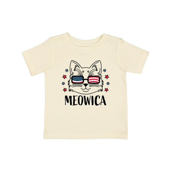 Inktastic 4th of July Meowica Cat in Flag Sunglasses Boys or Girls Baby T-Shirt