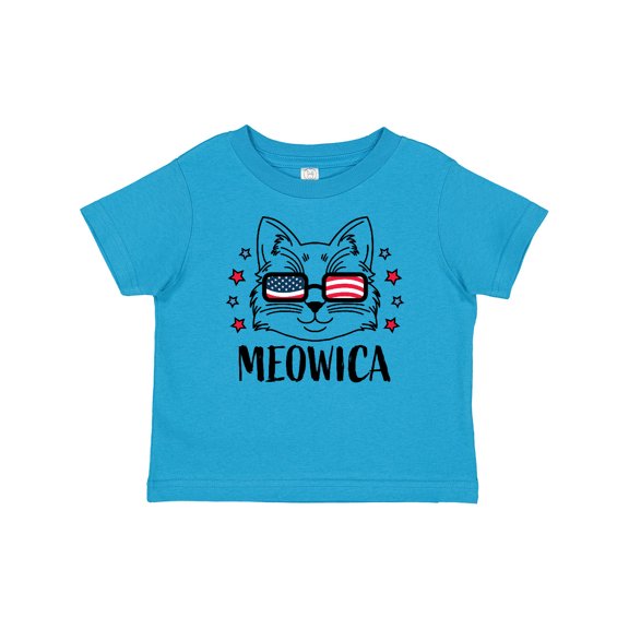 Inktastic 4th of July Meowica Cat in Flag Sunglasses Boys or Girls Baby T-Shirt