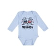 thumbnail image 1 of Inktastic 4th of July Meowica Cat in Flag Sunglasses Boys or Girls Long Sleeve Baby Bodysuit, 1 of 5