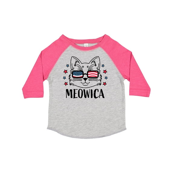 Inktastic 4th of July Meowica Cat in Flag Sunglasses Boys or Girls Toddler T-Shirt