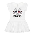 thumbnail image 1 of Inktastic 4th of July Meowica Cat in Flag Sunglasses Girls Toddler Dress, 1 of 5
