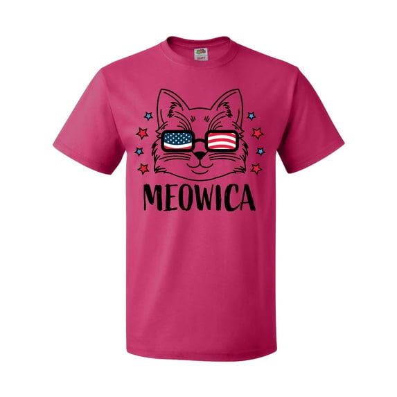 Inktastic 4th of July Meowica Cat in Flag Sunglasses T-Shirt