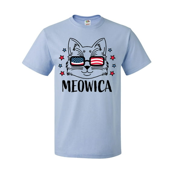 Inktastic 4th of July Meowica Cat in Flag Sunglasses T-Shirt