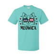 thumbnail image 1 of Inktastic 4th of July Meowica Cat in Flag Sunglasses T-Shirt, 1 of 5