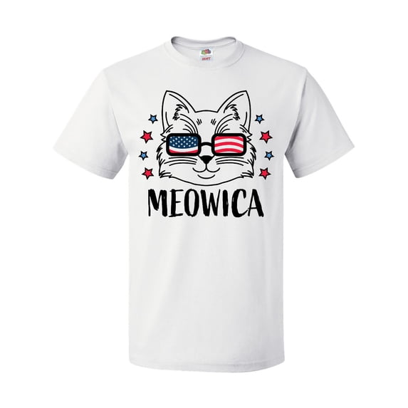 Inktastic 4th of July Meowica Cat in Flag Sunglasses T-Shirt