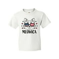 thumbnail image 1 of Inktastic 4th of July Meowica Cat in Flag Sunglasses Youth T-Shirt, 1 of 5