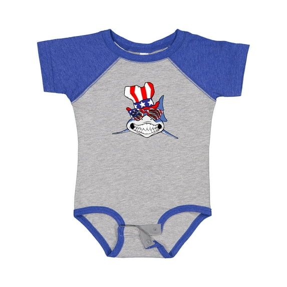 Inktastic 4th of July Patriot Shark Boys or Girls Baby Bodysuit