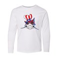 thumbnail image 1 of Inktastic 4th of July Patriot Shark Long Sleeve Youth T-Shirt, 1 of 5