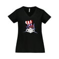 thumbnail image 1 of Inktastic 4th of July Patriot Shark Women's Plus Size V-Neck T-Shirt, 1 of 5