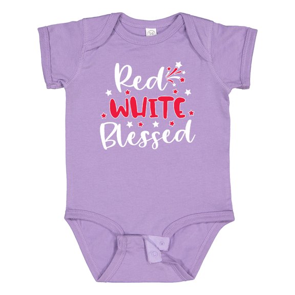 Inktastic 4th of July Red White Blessed Fireworks Boys or Girls Baby Bodysuit