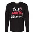 thumbnail image 1 of Inktastic 4th of July Red White Blessed Fireworks Long Sleeve T-Shirt, 1 of 5