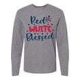 thumbnail image 1 of Inktastic 4th of July Red White Blessed Fireworks Long Sleeve T-Shirt, 1 of 5