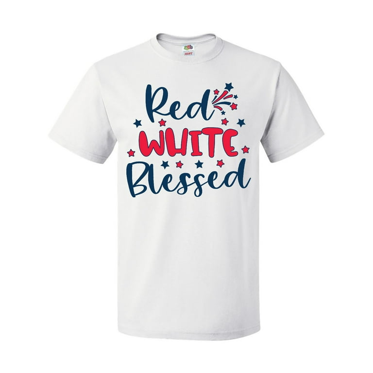 Red white and store blessed t shirt