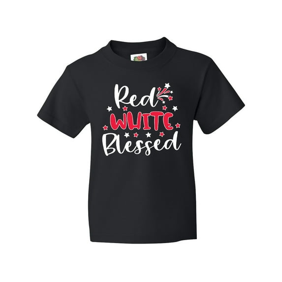 Inktastic 4th of July Red White Blessed Fireworks Youth T-Shirt