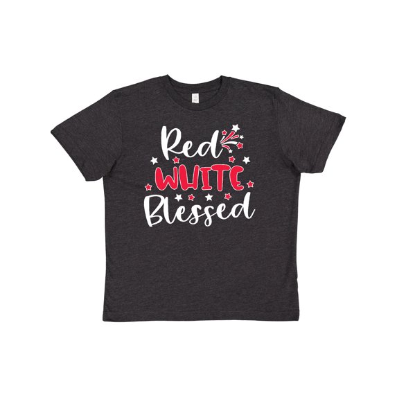 Inktastic 4th of July Red White Blessed Fireworks Youth T-Shirt
