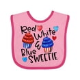 thumbnail image 1 of Inktastic 4th of July Red, White and Blue Sweetie Cupcakes and Stars Boys or Girls Baby Bib, 1 of 4