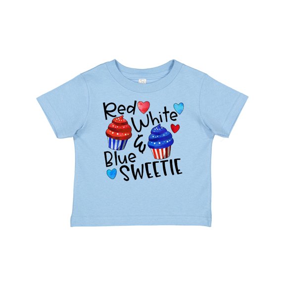Inktastic 4th of July Red, White and Blue Sweetie Cupcakes and Stars Boys or Girls Baby T-Shirt