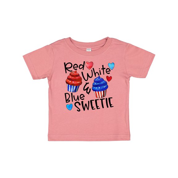 Inktastic 4th of July Red, White and Blue Sweetie Cupcakes and Stars Boys or Girls Baby T-Shirt