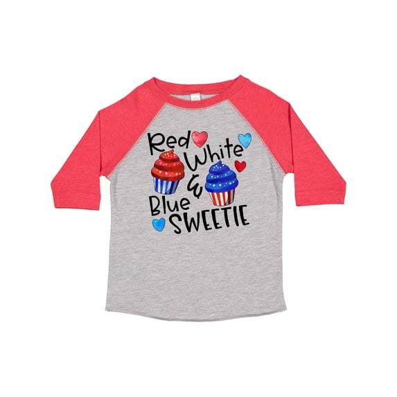 Inktastic 4th of July Red, White and Blue Sweetie Cupcakes and Stars Boys or Girls Toddler T-Shirt