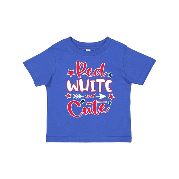 Inktastic 4th of July Red White and Cute with Arrow and Stars Boys or Girls Toddler T-Shirt